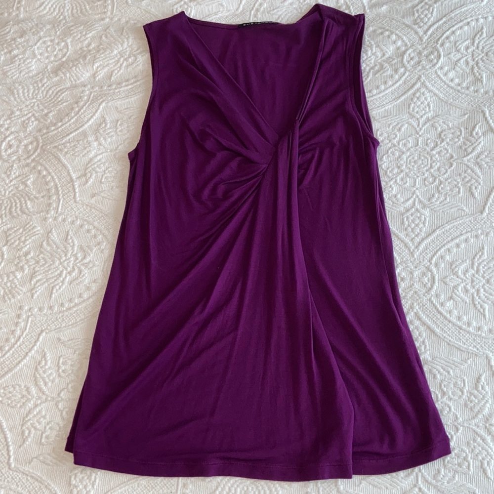 Elie Tahari vibrant purple twist tank size Small
